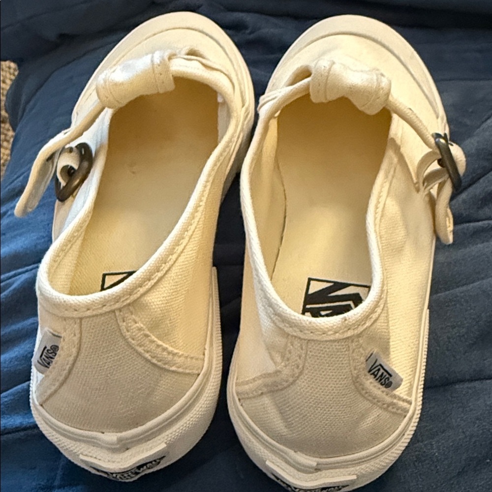 NEW Vans STYLE 93 Beige Canvas White Rubber MARY JANE Sneakers Buckle 8 - Picture 6 of 7